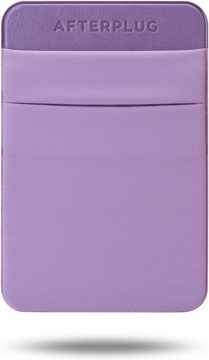 Afterplug 2-Pocket Adhesive Pouch for Laptop, Compatible with External Portable SSD, Magic Mouse, USB Cable and More - Lilac Purple - Image 1